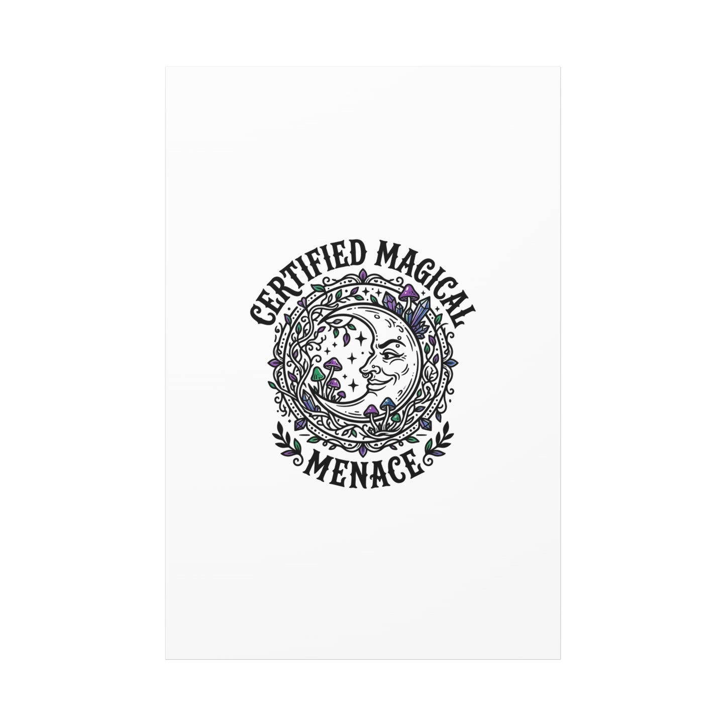 Certified Magical Menace Canvas | witchy goblincore celestial art