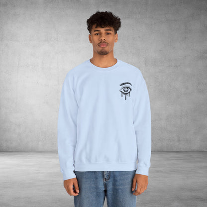 Crewneck Sweatshirt — 'Wake Yo Game Up, Let’s Game' Dripping Eye Gamer Design