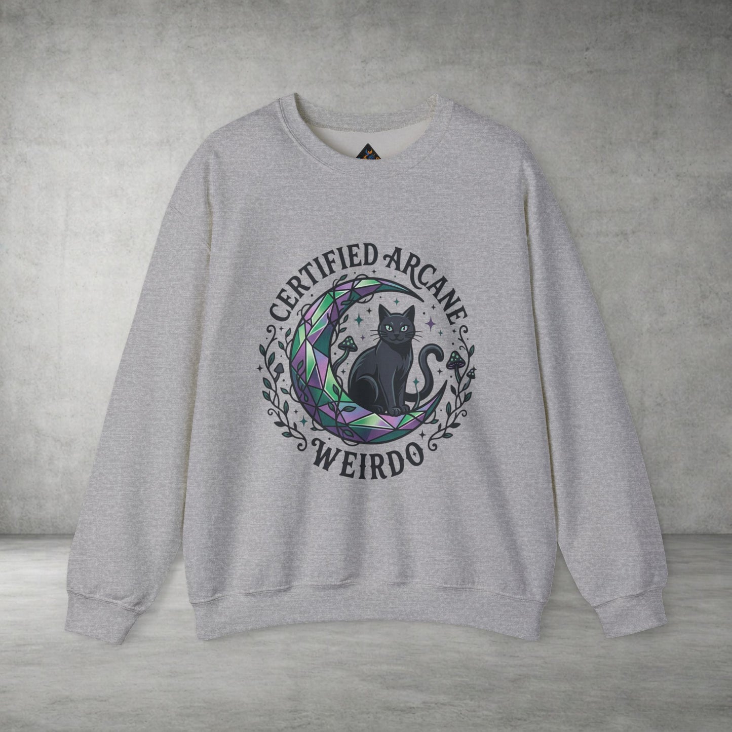 Certified Arcane Weirdo Crewneck Sweatshirt | witchy goblincore celestial