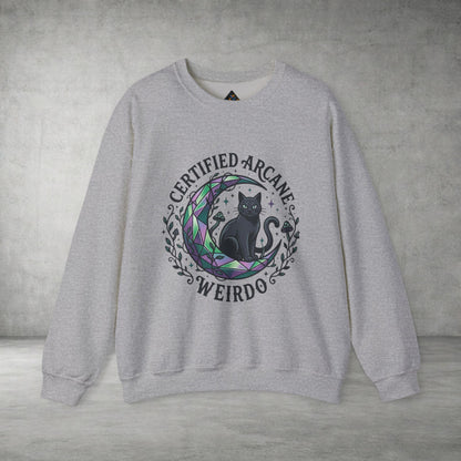 Certified Arcane Weirdo Crewneck Sweatshirt | witchy goblincore celestial