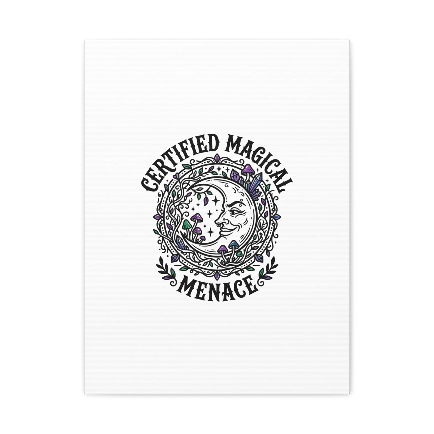 Certified Magical Menace Canvas | witchy goblincore celestial art