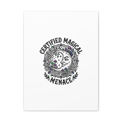 Certified Magical Menace Canvas | witchy goblincore celestial art