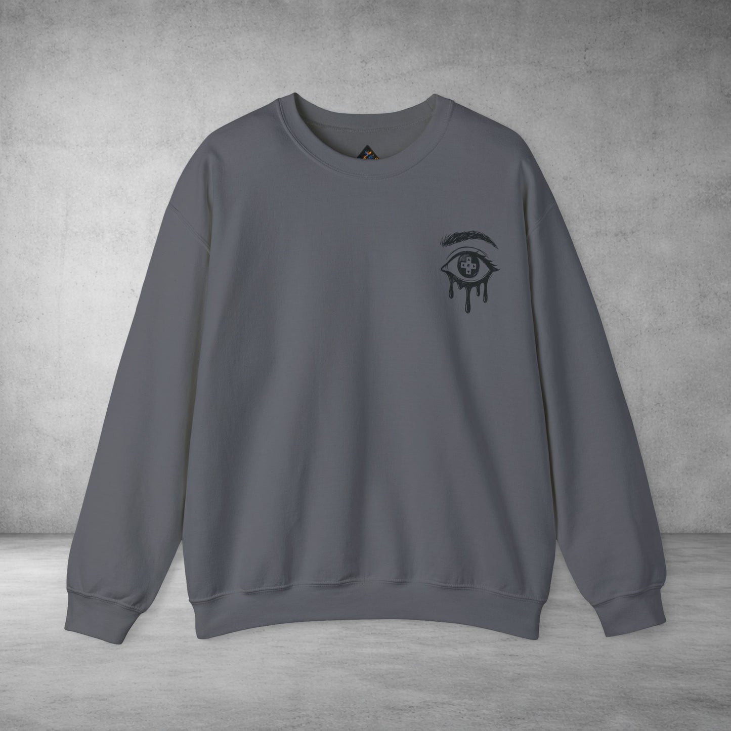 Crewneck Sweatshirt — 'Wake Yo Game Up, Let’s Game' Dripping Eye Gamer Design