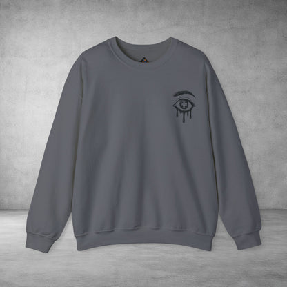 Crewneck Sweatshirt — 'Wake Yo Game Up, Let’s Game' Dripping Eye Gamer Design