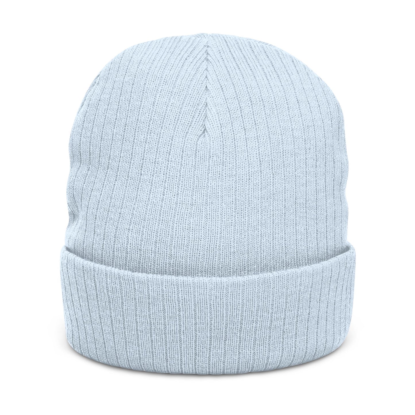 A Blue Ember Skull Ribbed Beanie — Cozy Winter Hat for Bikers & Streetwear