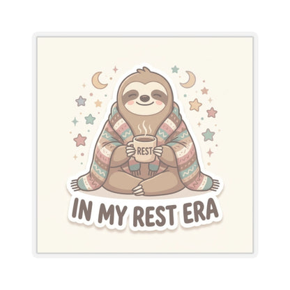 Sloth “In My Rest Era” Sticker — Cute Cozy Laptop/Planner Kiss-Cut Sticker