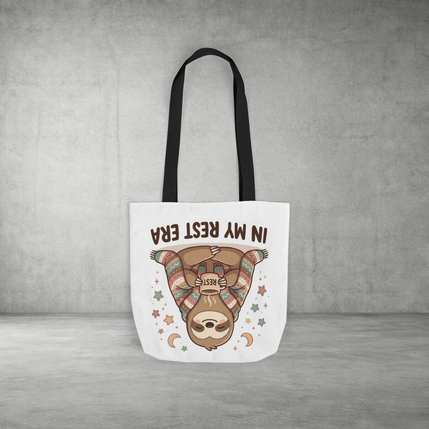 Tote Bag — 'In My Rest Era' Cute Sloth Canvas Tote for Cozy Self-Care Gifts