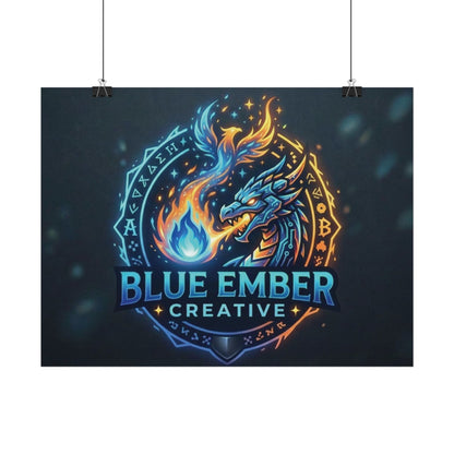 A Blue Ember Creative - Rolled Poster — Blue Ember Creative Dragon Logo Art
