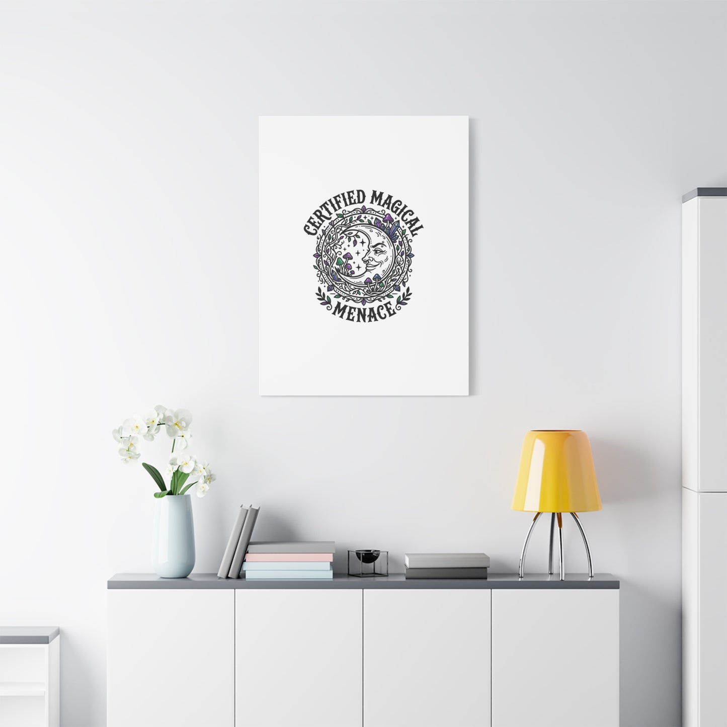 Certified Magical Menace Canvas | witchy goblincore celestial art