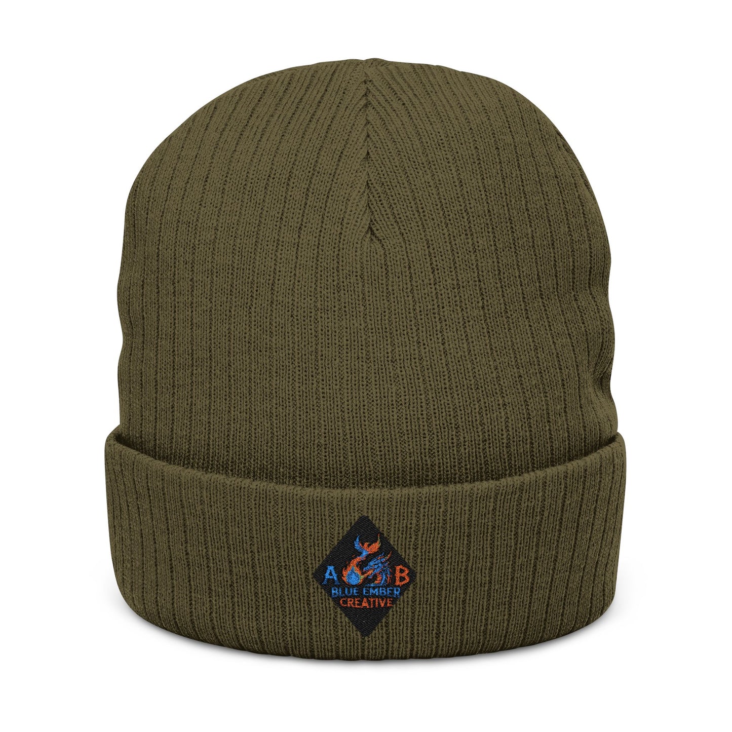 A Blue Ember Skull Ribbed Beanie — Cozy Winter Hat for Bikers & Streetwear