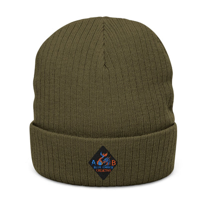 A Blue Ember Skull Ribbed Beanie — Cozy Winter Hat for Bikers & Streetwear