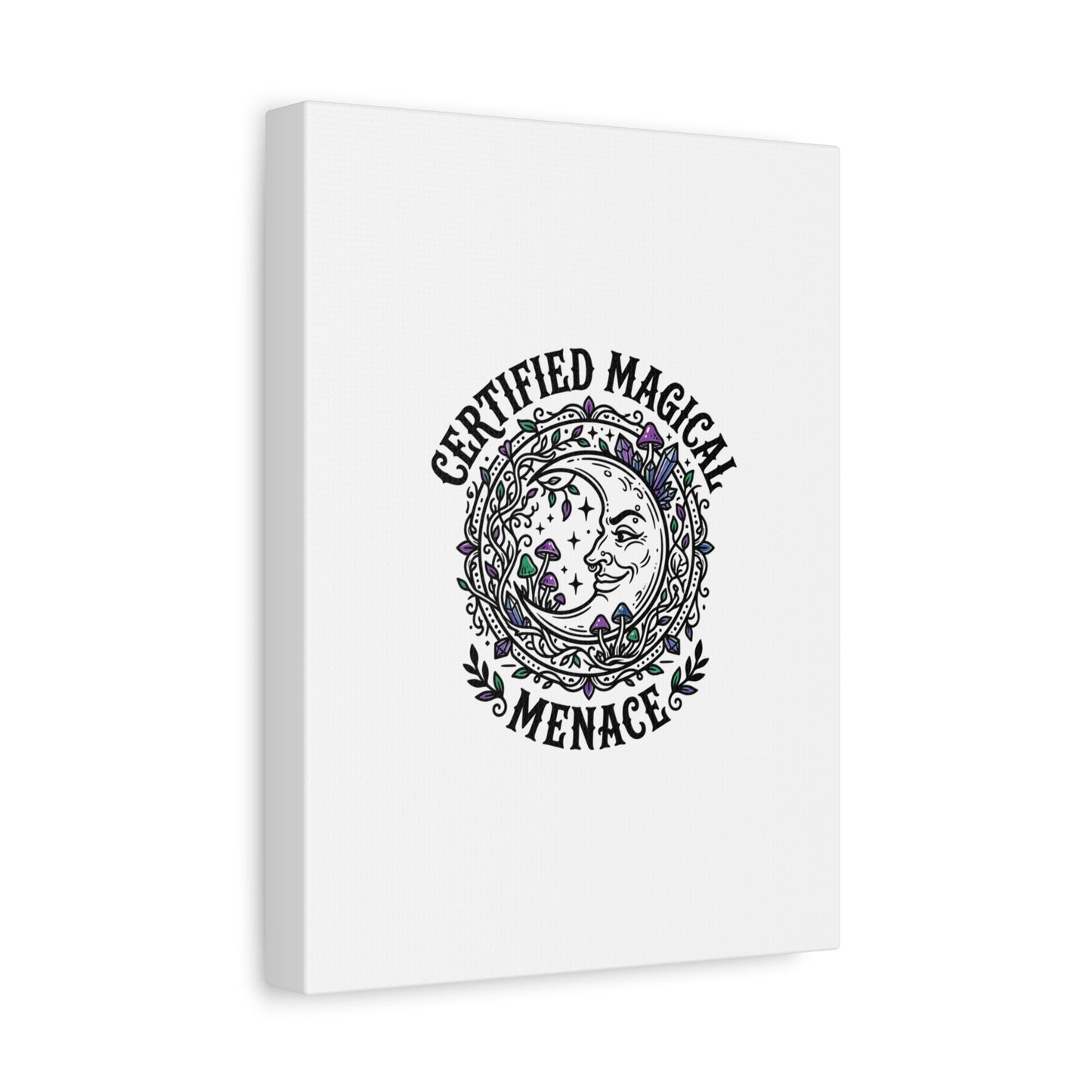 Certified Magical Menace Canvas | witchy goblincore celestial art
