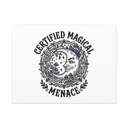 Certified Magical Menace Canvas | witchy goblincore celestial art