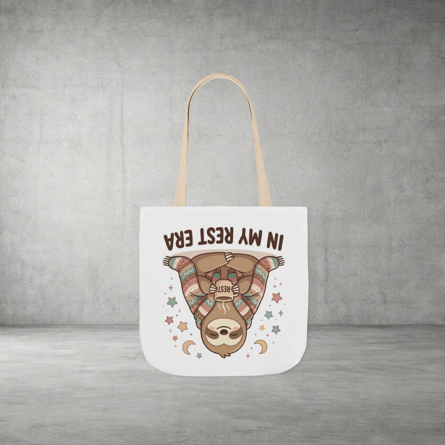 Tote Bag — 'In My Rest Era' Cute Sloth Canvas Tote for Cozy Self-Care Gifts