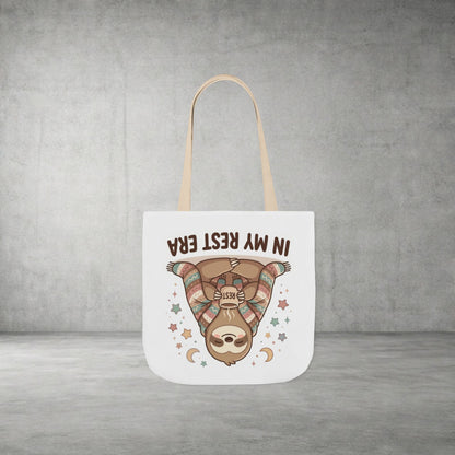 Tote Bag — 'In My Rest Era' Cute Sloth Canvas Tote for Cozy Self-Care Gifts