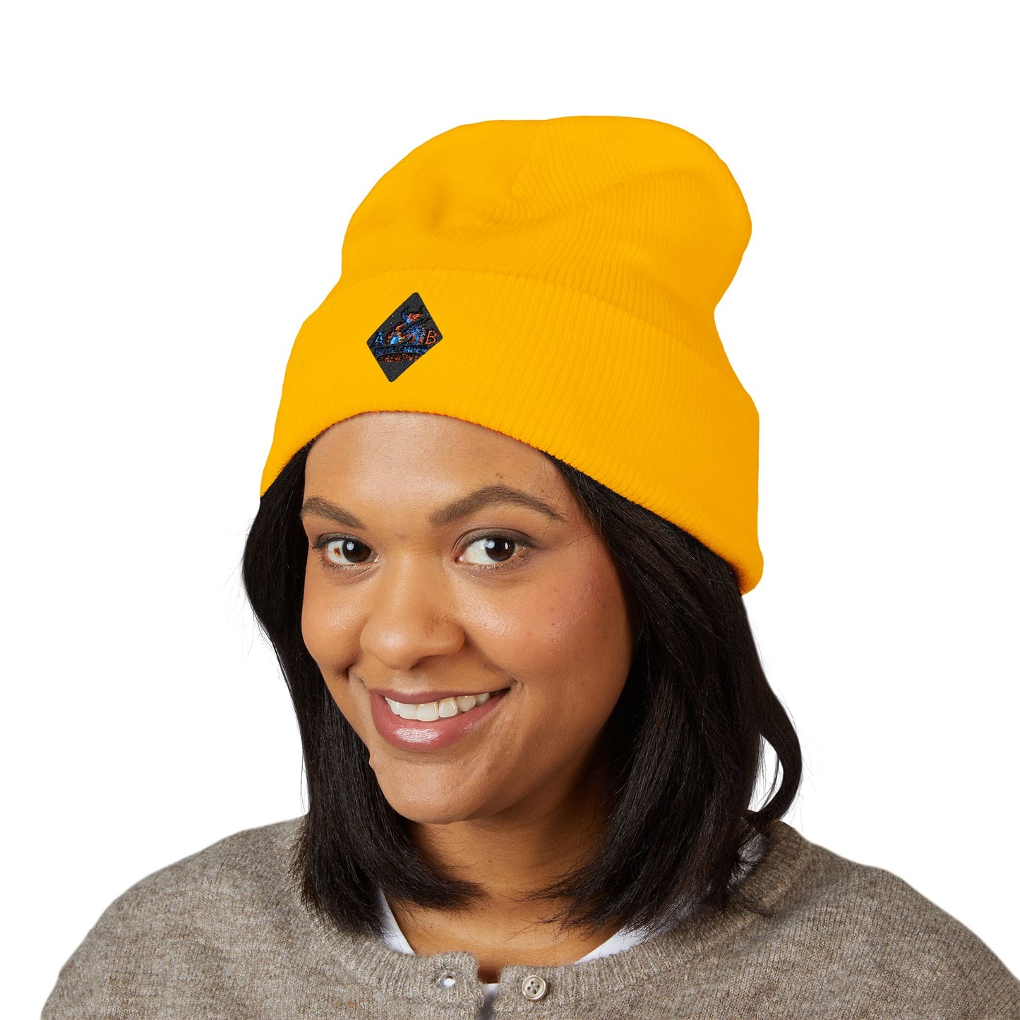 A Blue Ember Creative - Embroidered Diamond Cuffed Beanie