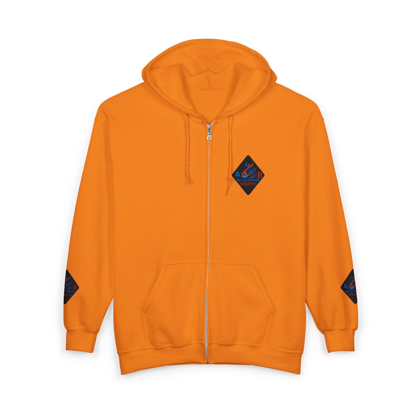 A Blue Ember Creative Diamond Zip Hoodie – Small Card Graphic