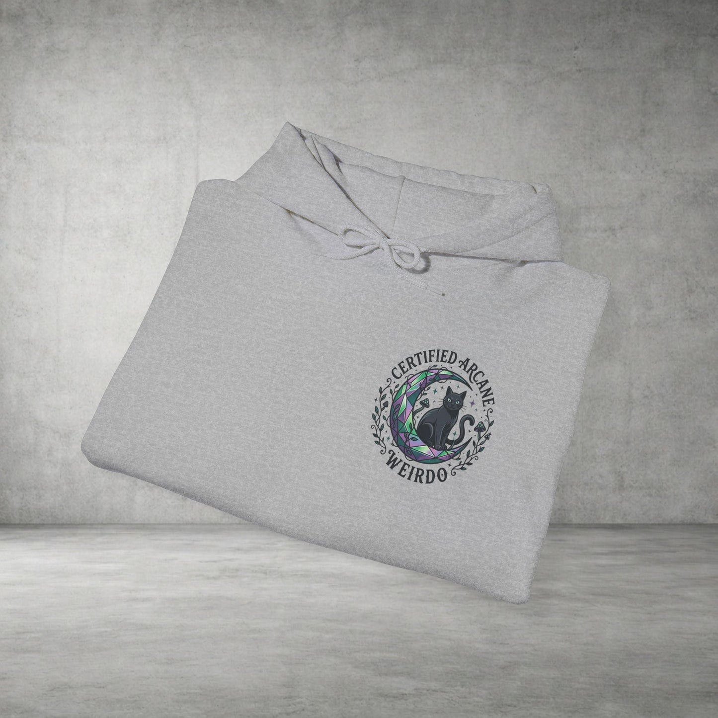 Certified Arcane Weirdo Hoodie | witchy goblincore, celestial crystals