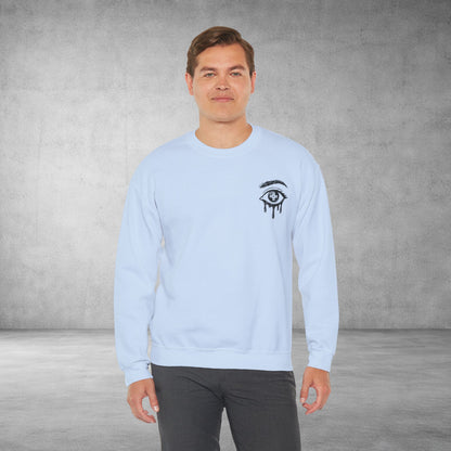 Crewneck Sweatshirt — 'Wake Yo Game Up, Let’s Game' Dripping Eye Gamer Design