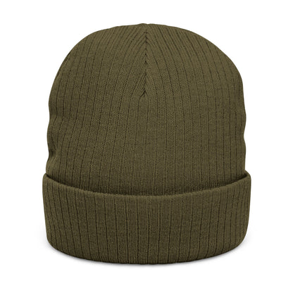A Blue Ember Skull Ribbed Beanie — Cozy Winter Hat for Bikers & Streetwear