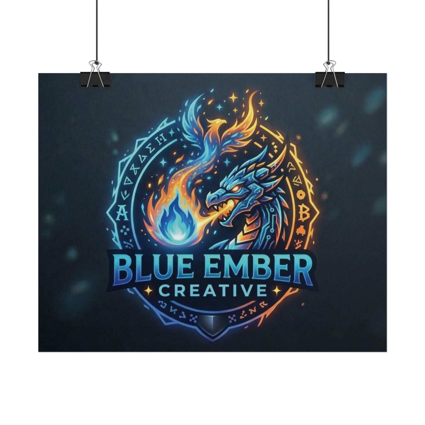 A Blue Ember Creative - Rolled Poster — Blue Ember Creative Dragon Logo Art