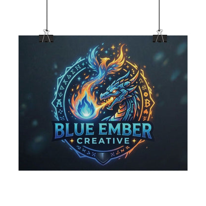 A Blue Ember Creative - Rolled Poster — Blue Ember Creative Dragon Logo Art