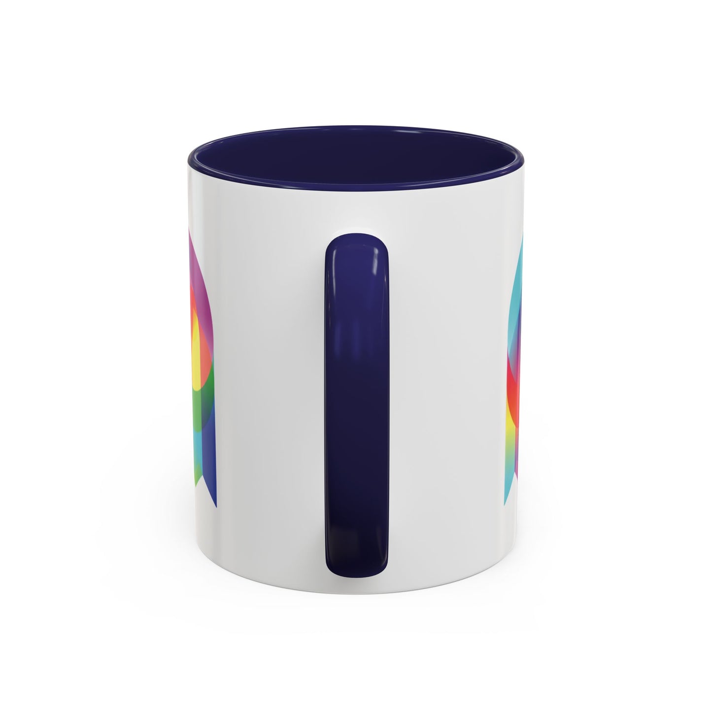 Rainbow Geometric Ghost Coffee Mug – Colorful Retro Pop Art Accent Mug (11/15oz)