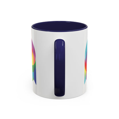 Rainbow Geometric Ghost Coffee Mug – Colorful Retro Pop Art Accent Mug (11/15oz)