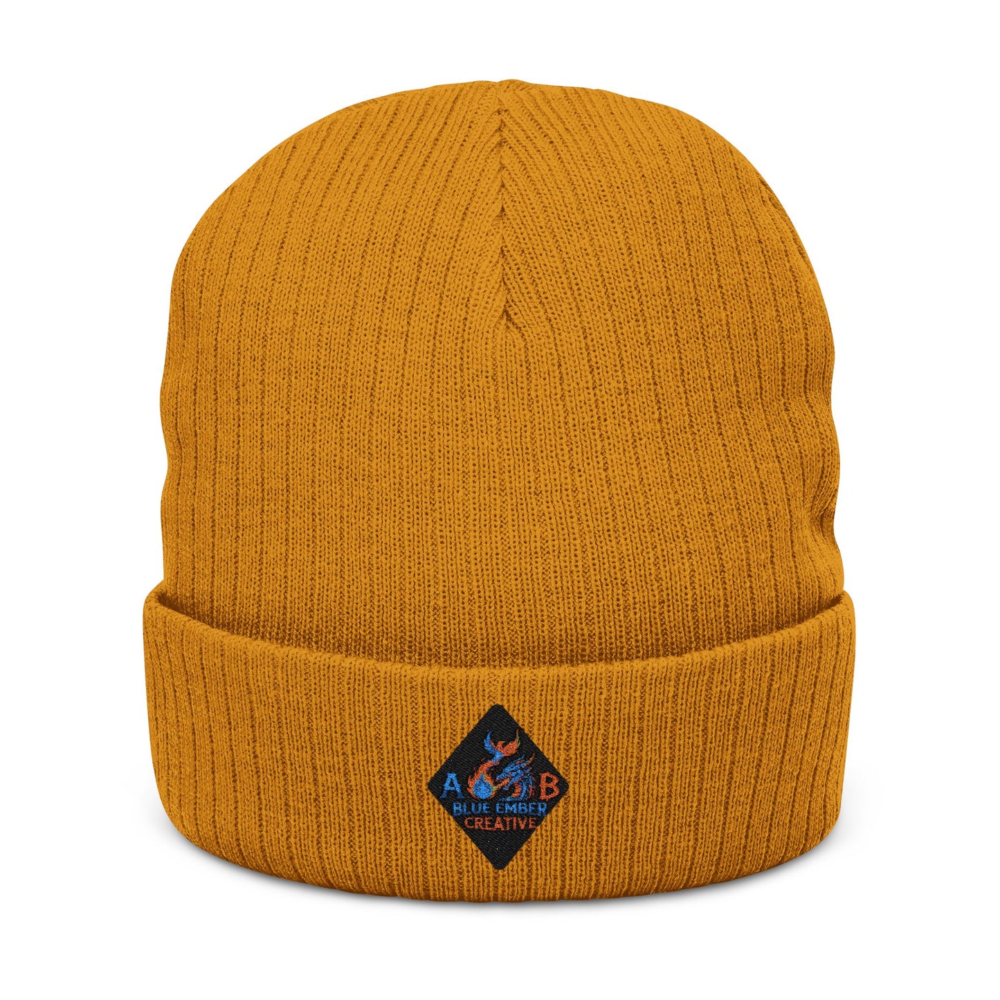 A Blue Ember Skull Ribbed Beanie — Cozy Winter Hat for Bikers & Streetwear
