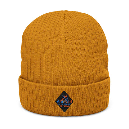 A Blue Ember Skull Ribbed Beanie — Cozy Winter Hat for Bikers & Streetwear