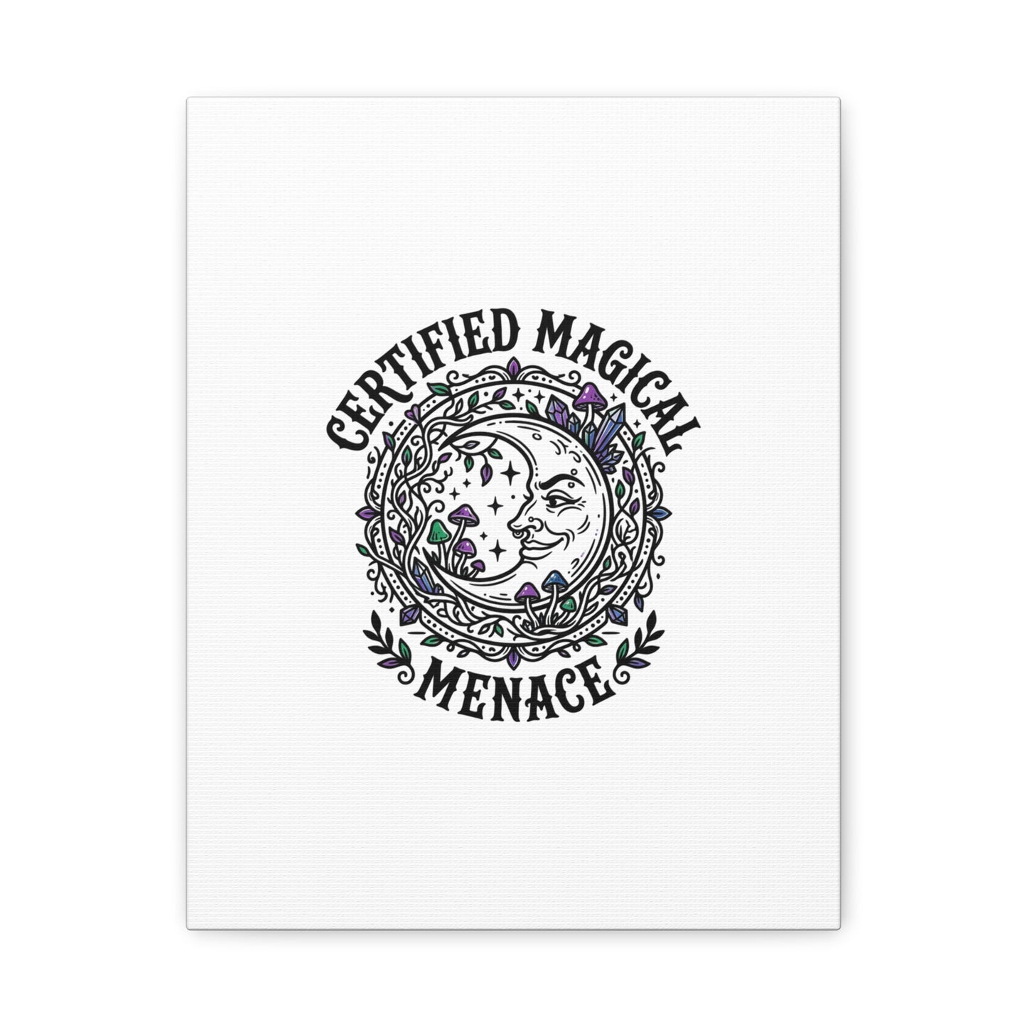 Certified Magical Menace Canvas | witchy goblincore celestial art
