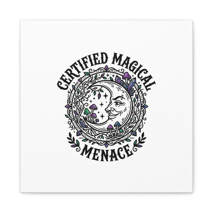 Certified Magical Menace Canvas | witchy goblincore celestial art