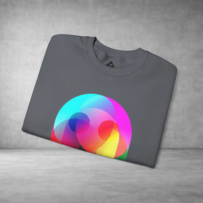 Crewneck Sweatshirt — Colourful Overlap Ghost Art Graphic