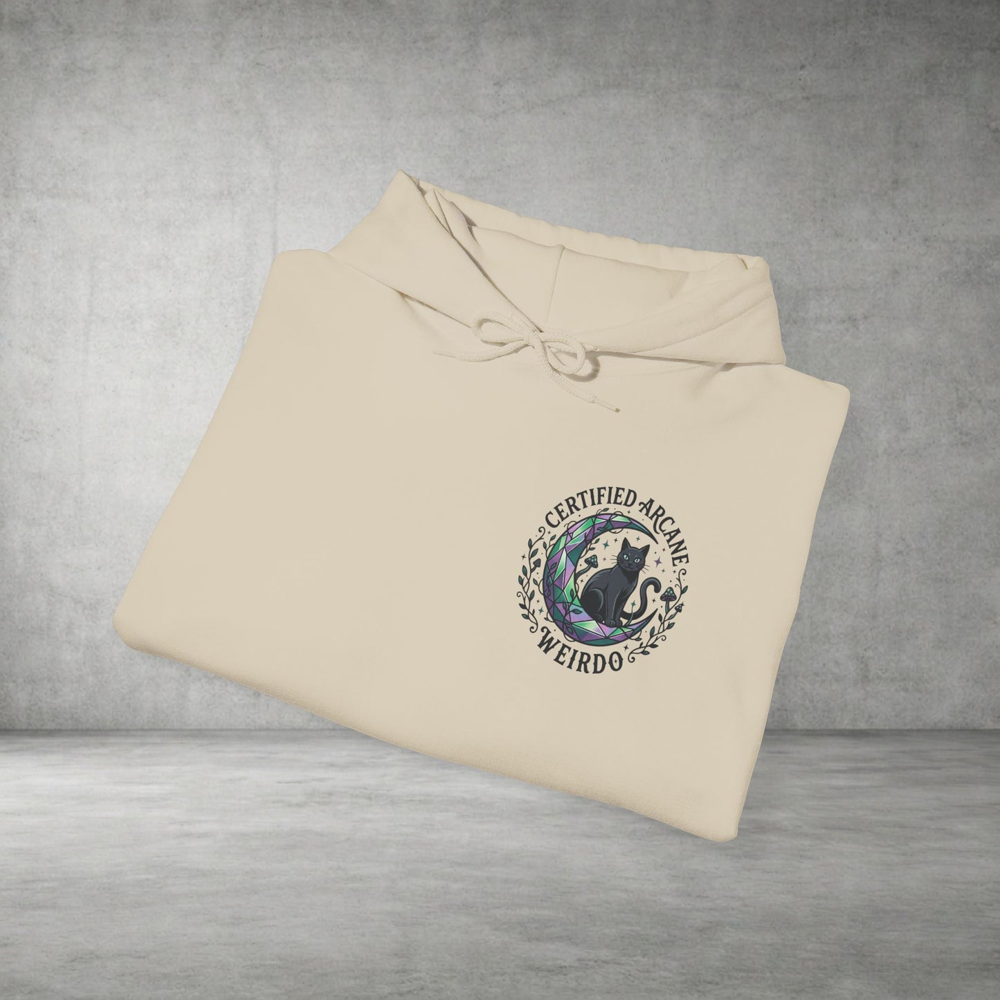 Certified Arcane Weirdo Hoodie | witchy goblincore, celestial crystals
