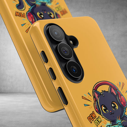 Cute Gamer Cat Phone Case - 'Pew Pew' Controller Design