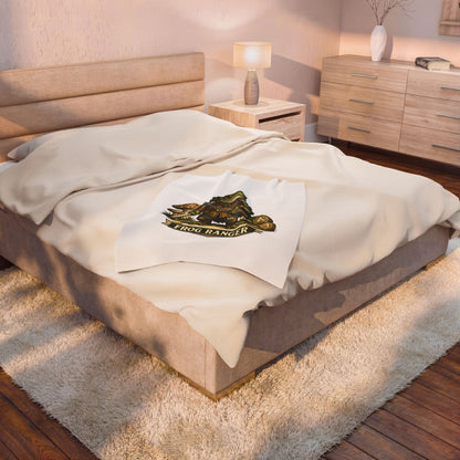 Frog Ranger Plush Blanket — Velveteen Cozy Fantasy Throw