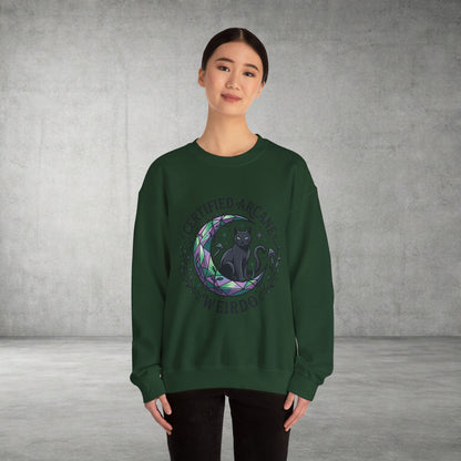 Certified Arcane Weirdo Crewneck Sweatshirt | witchy goblincore celestial