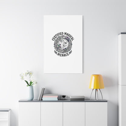 Certified Magical Menace Canvas | witchy goblincore celestial art