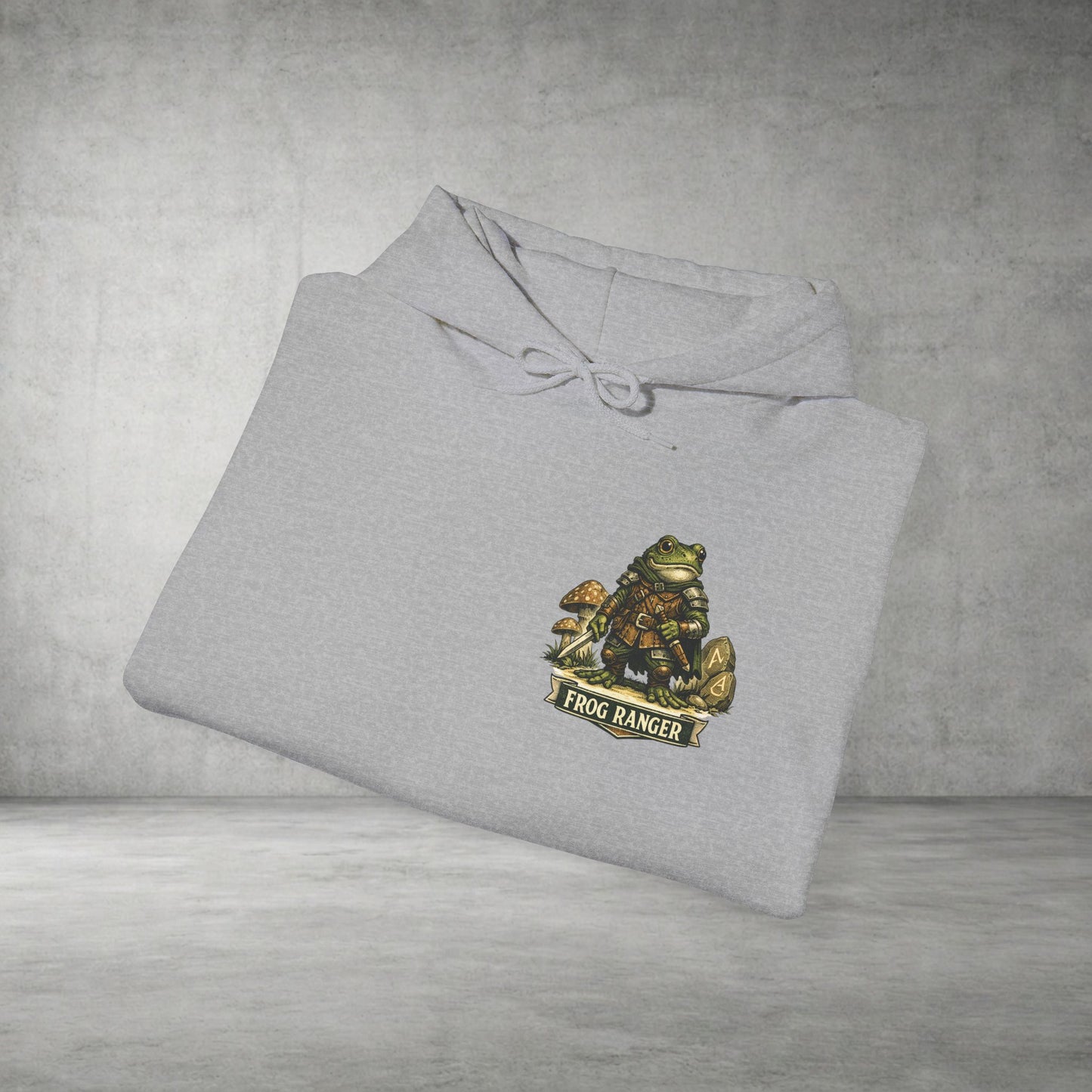 Adventure Frog Hoodie — Whimsical Forest Gnome Patch Sweatshirt