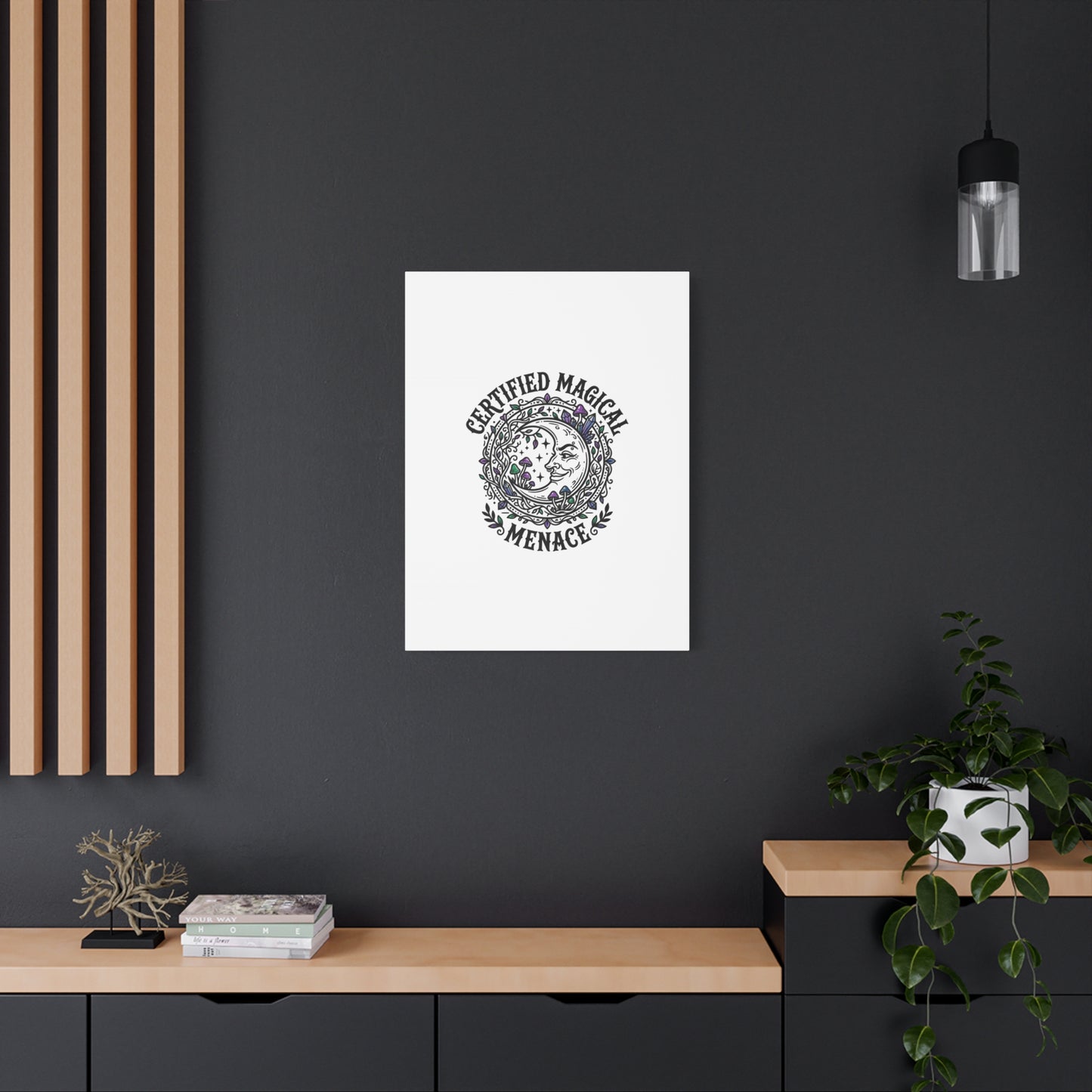 Certified Magical Menace Canvas | witchy goblincore celestial art
