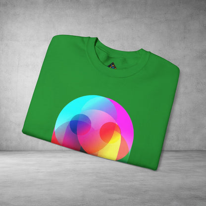 Crewneck Sweatshirt — Colourful Overlap Ghost Art Graphic