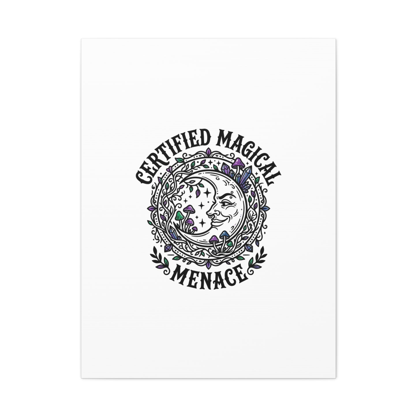 Certified Magical Menace Canvas | witchy goblincore celestial art