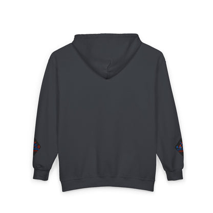 A Blue Ember Creative Diamond Zip Hoodie – Small Card Graphic