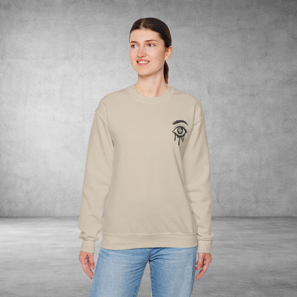 Crewneck Sweatshirt — 'Wake Yo Game Up, Let’s Game' Dripping Eye Gamer Design