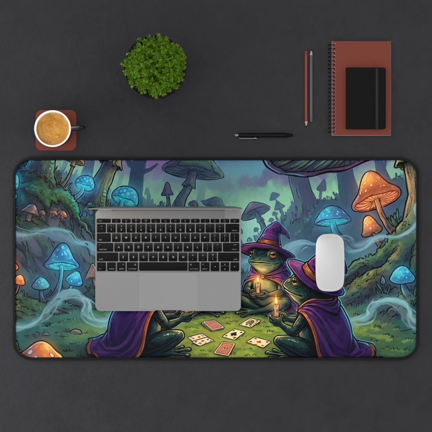 Mystic Mushroom Witches Desk Mat — Fantasy Gaming Mousepad