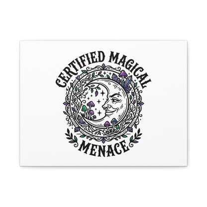 Certified Magical Menace Canvas | witchy goblincore celestial art