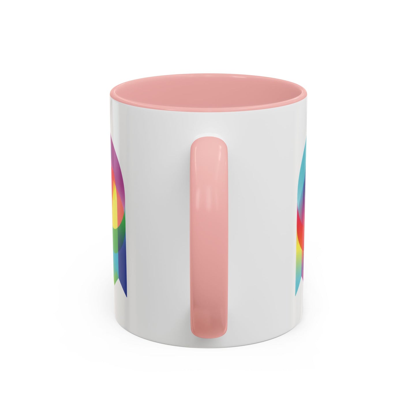 Rainbow Geometric Ghost Coffee Mug – Colorful Retro Pop Art Accent Mug (11/15oz)