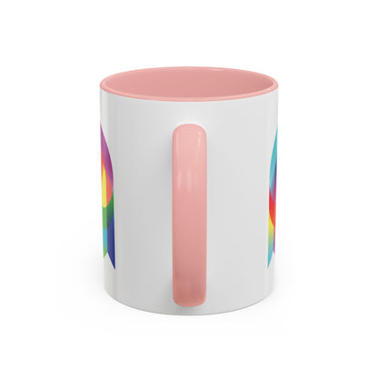 Rainbow Geometric Ghost Coffee Mug – Colorful Retro Pop Art Accent Mug (11/15oz)