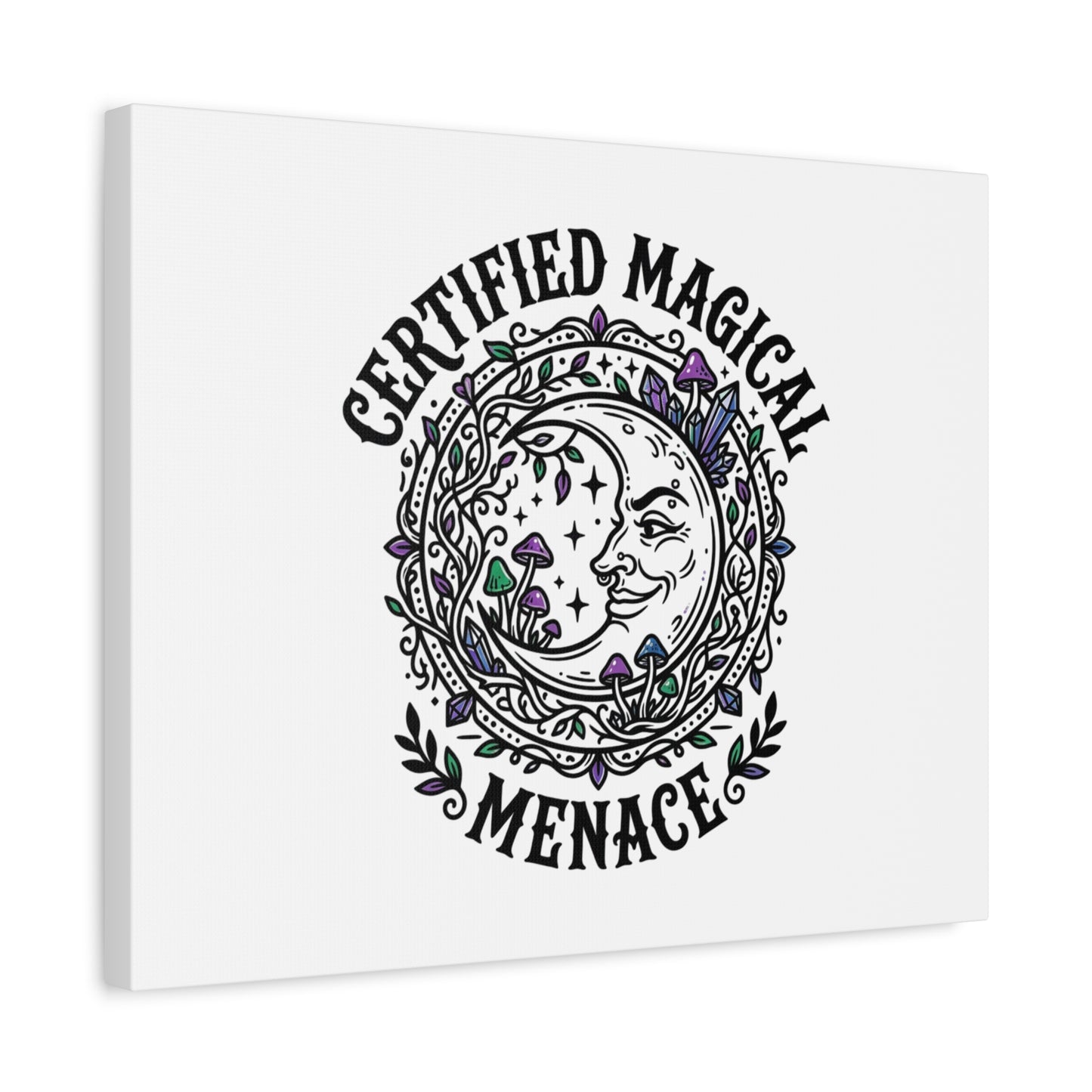 Certified Magical Menace Canvas | witchy goblincore celestial art