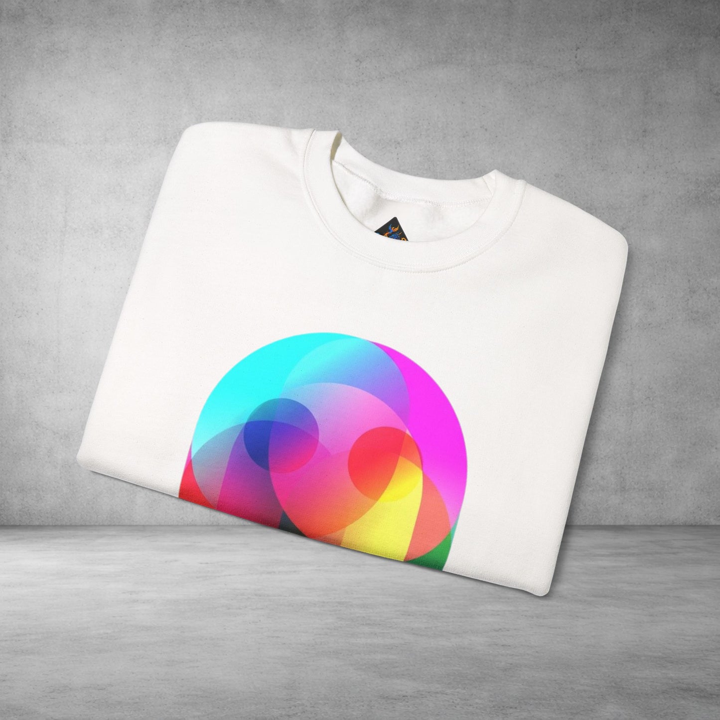Crewneck Sweatshirt — Colourful Overlap Ghost Art Graphic